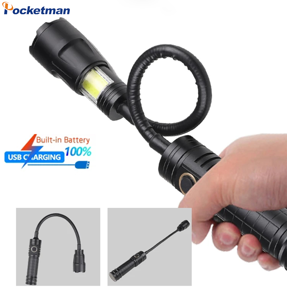 Power Outage Light - USB 충전식 XHP50 LED 손전등 자석이있는