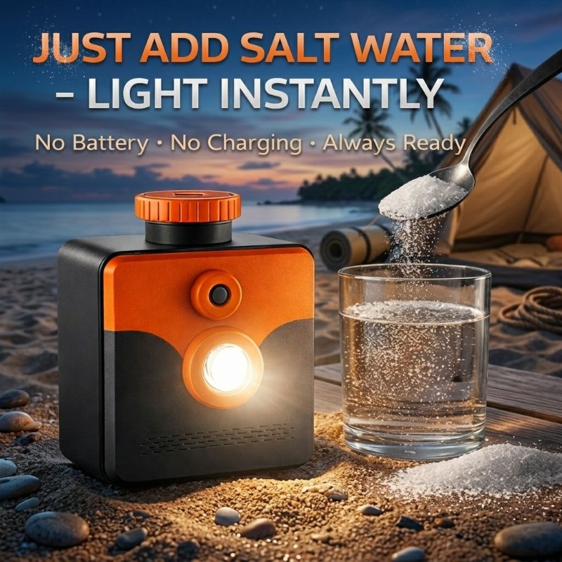 Power Outage Light - 소금물 램프, 소금물로 작동하는 비상용 손전등,