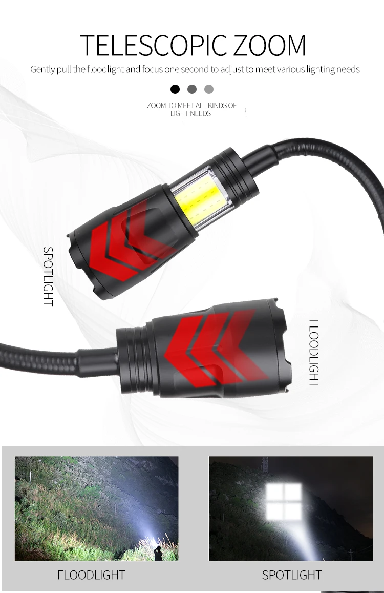USB 충전식 XHP50 LED 손전등 자석이있는 유연 - Power Outage Light 리뷰 및 가격